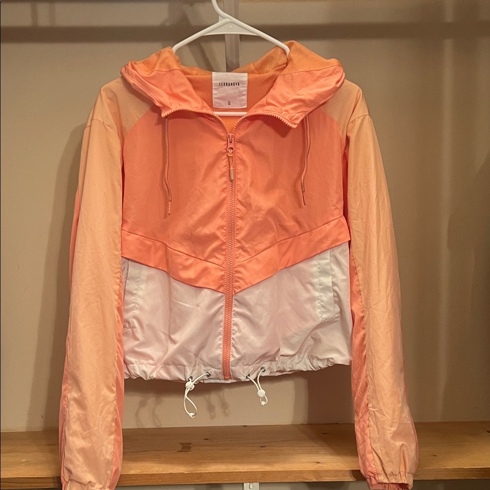 Peach and White Bomber Jacket